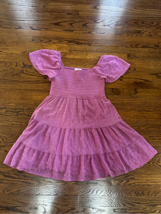 Rewind Other - Girls' Pink Tiered Puff-Sleeve Dress size Large